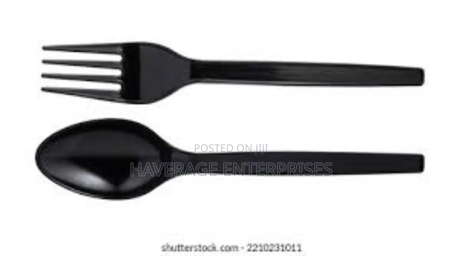 Black Disposable Plastic Spoons/Forks- 6 Inches (500pces)