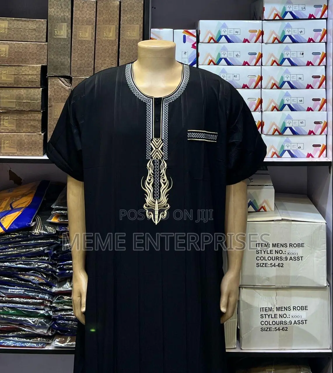 Black and Touch of Gold Jalabiya