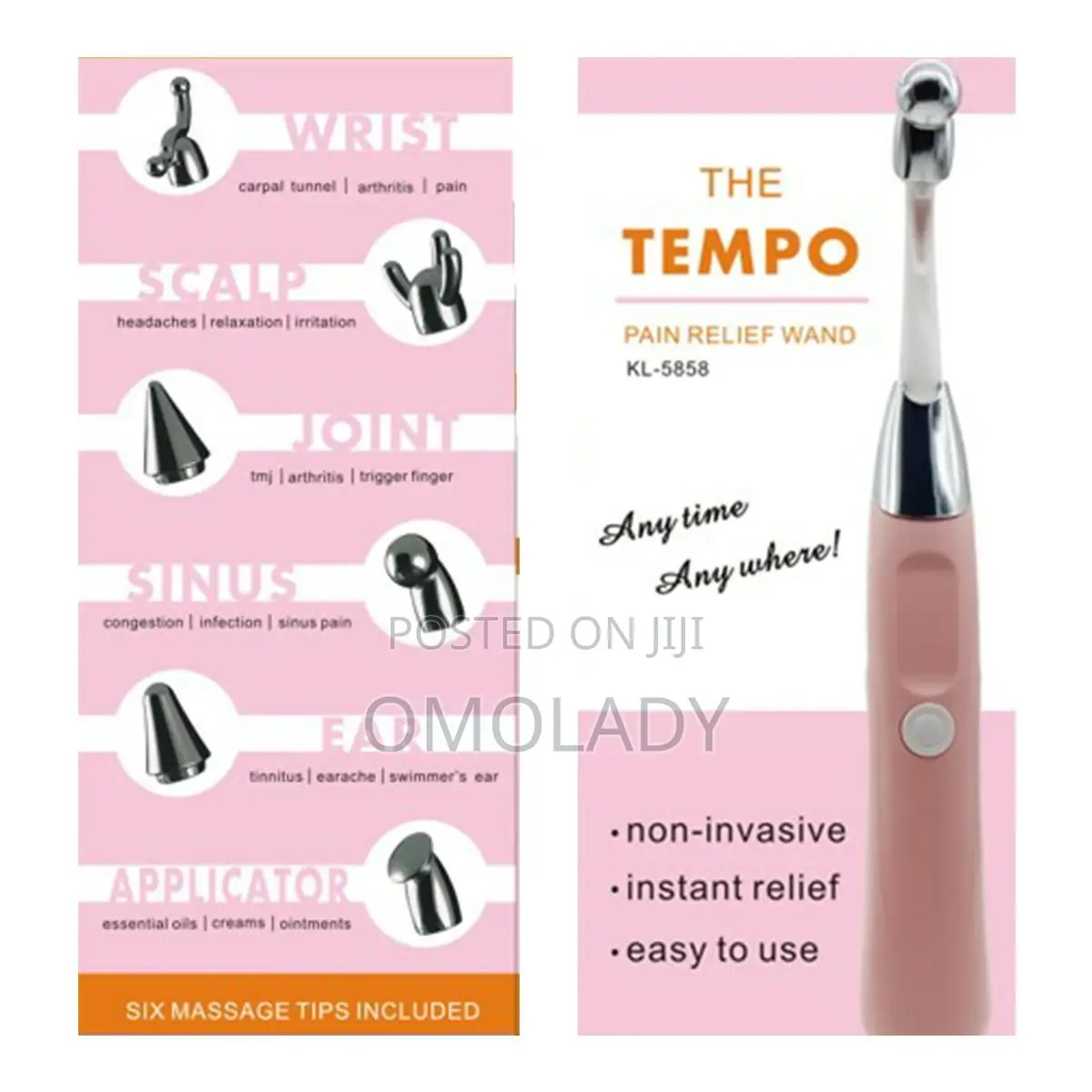 The Tempo Pain Relief Wand 6 Massage Tips