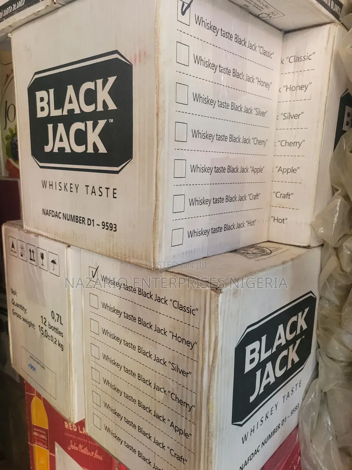 Black Jack Whisky – 750ml by 12 Bottles