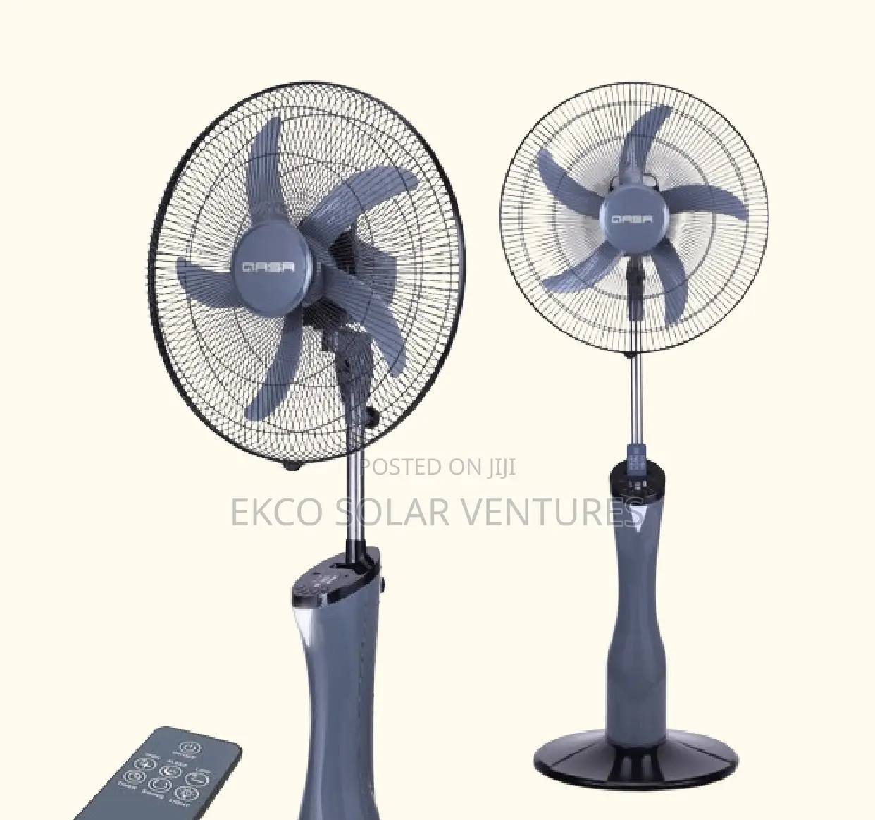 Qasa Rechargeable Fan QRF-7918 Vigor (Ash Color)