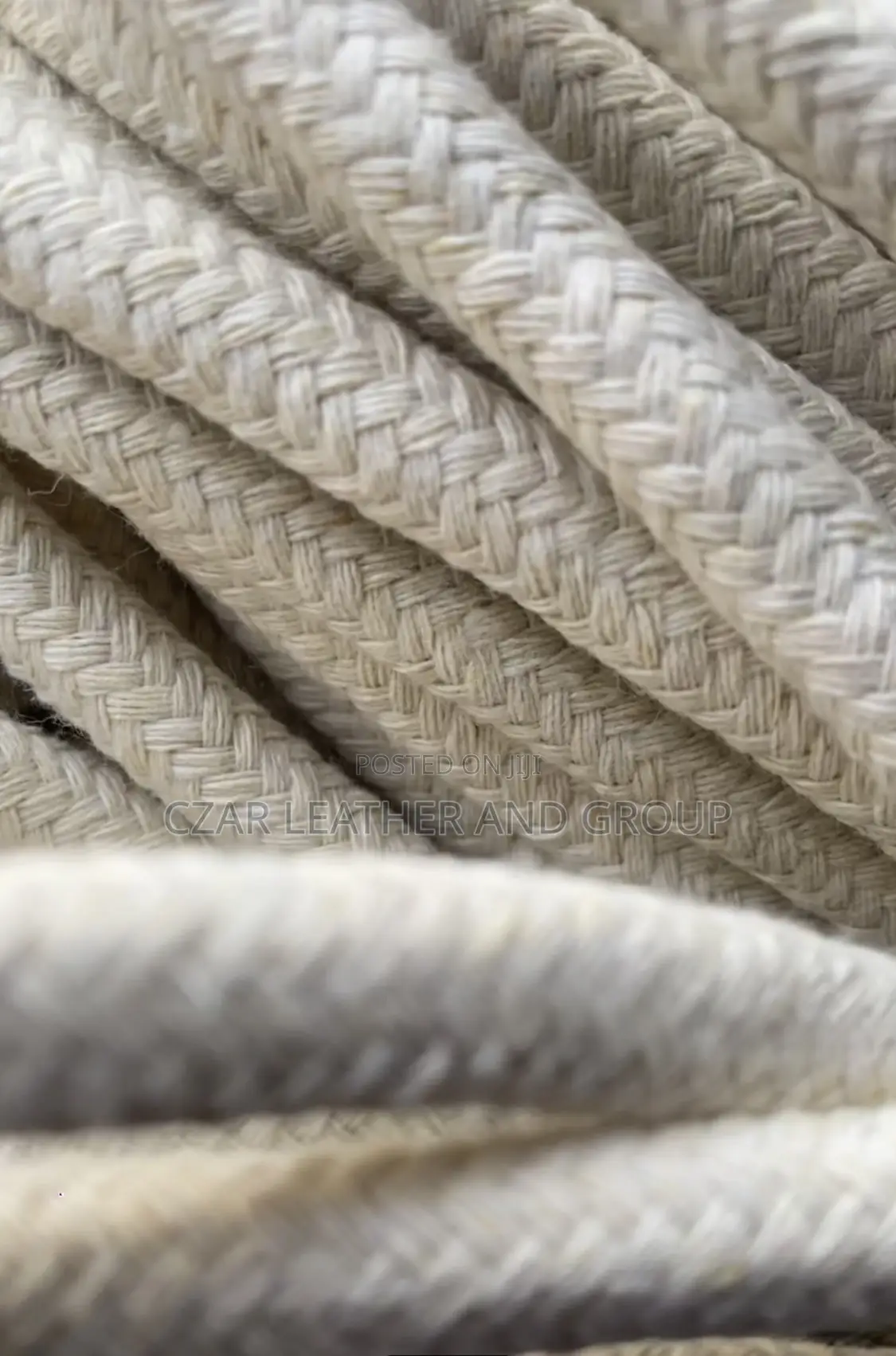 Grey/Offwhite Pipping Cotton Braided Upholstery/Hanging Rope