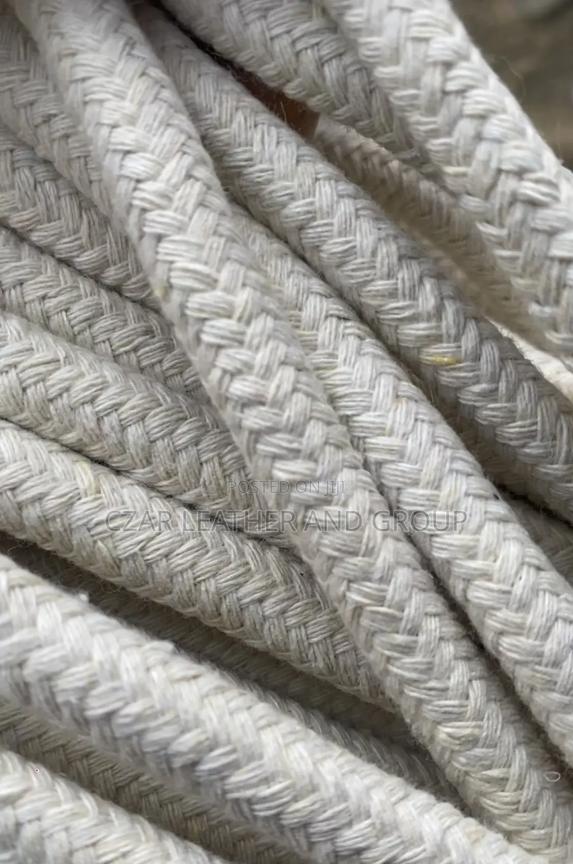 Grey/Offwhite Pipping Cotton Braided Upholstery/Hanging Rope