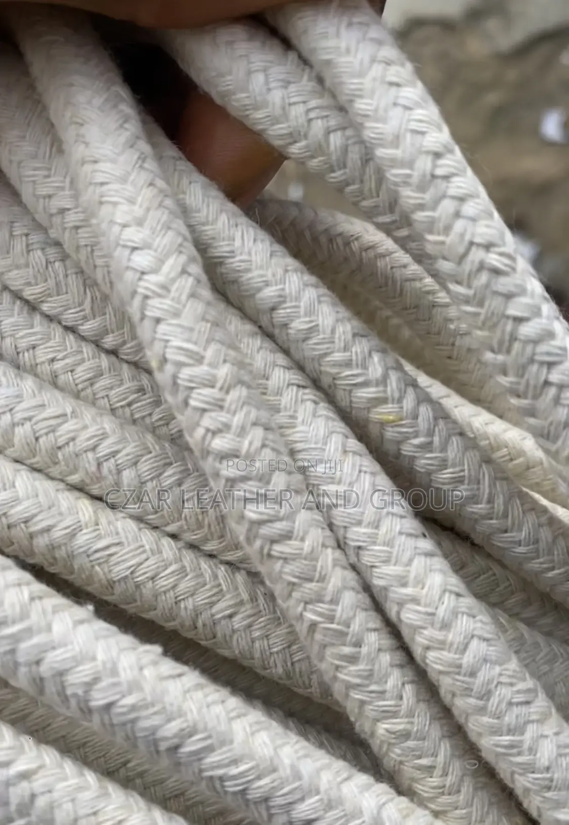 Grey/Offwhite Pipping Cotton Braided Upholstery/Hanging Rope