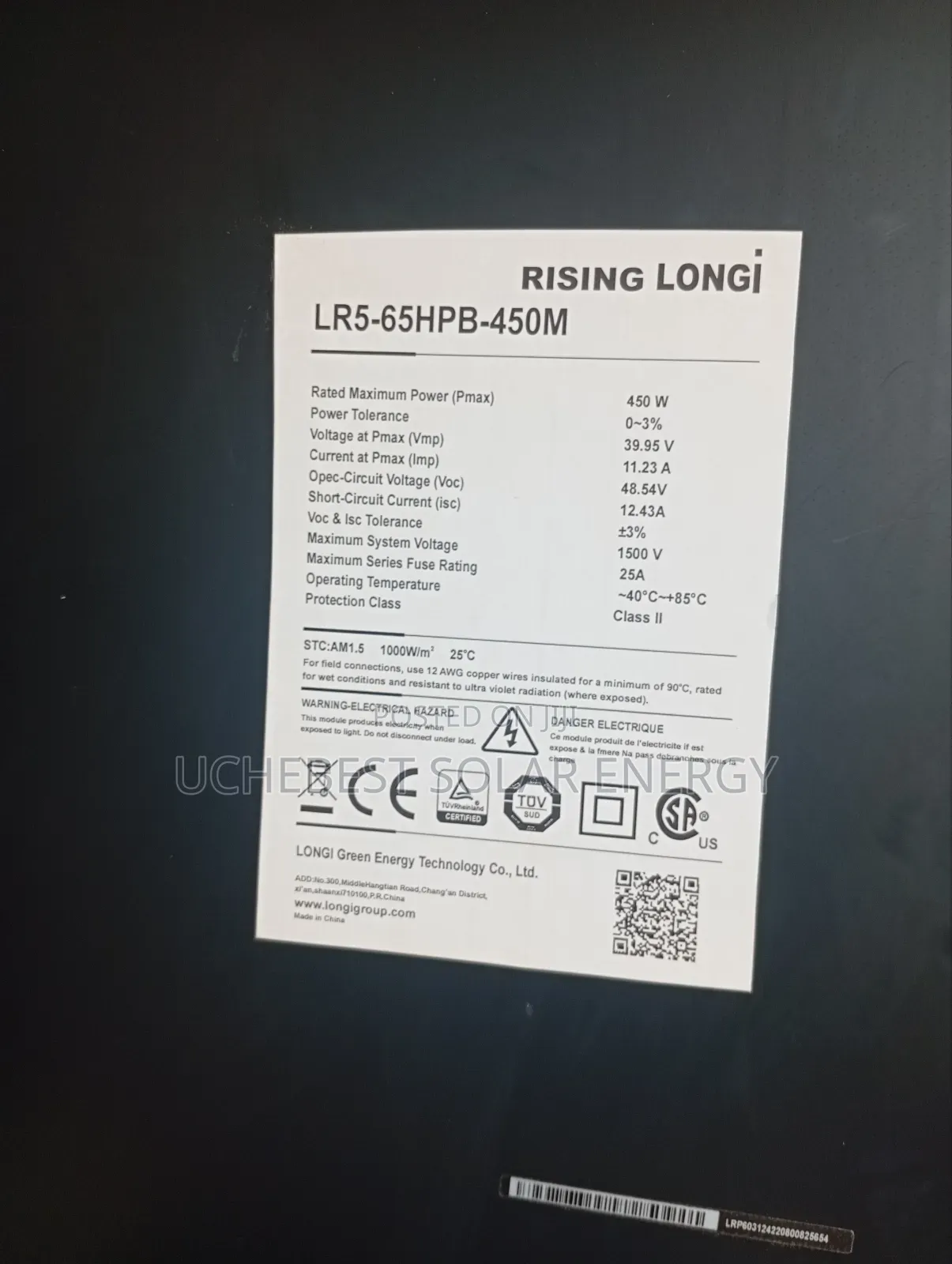 450w/120cell/48v Rising Longi All Black