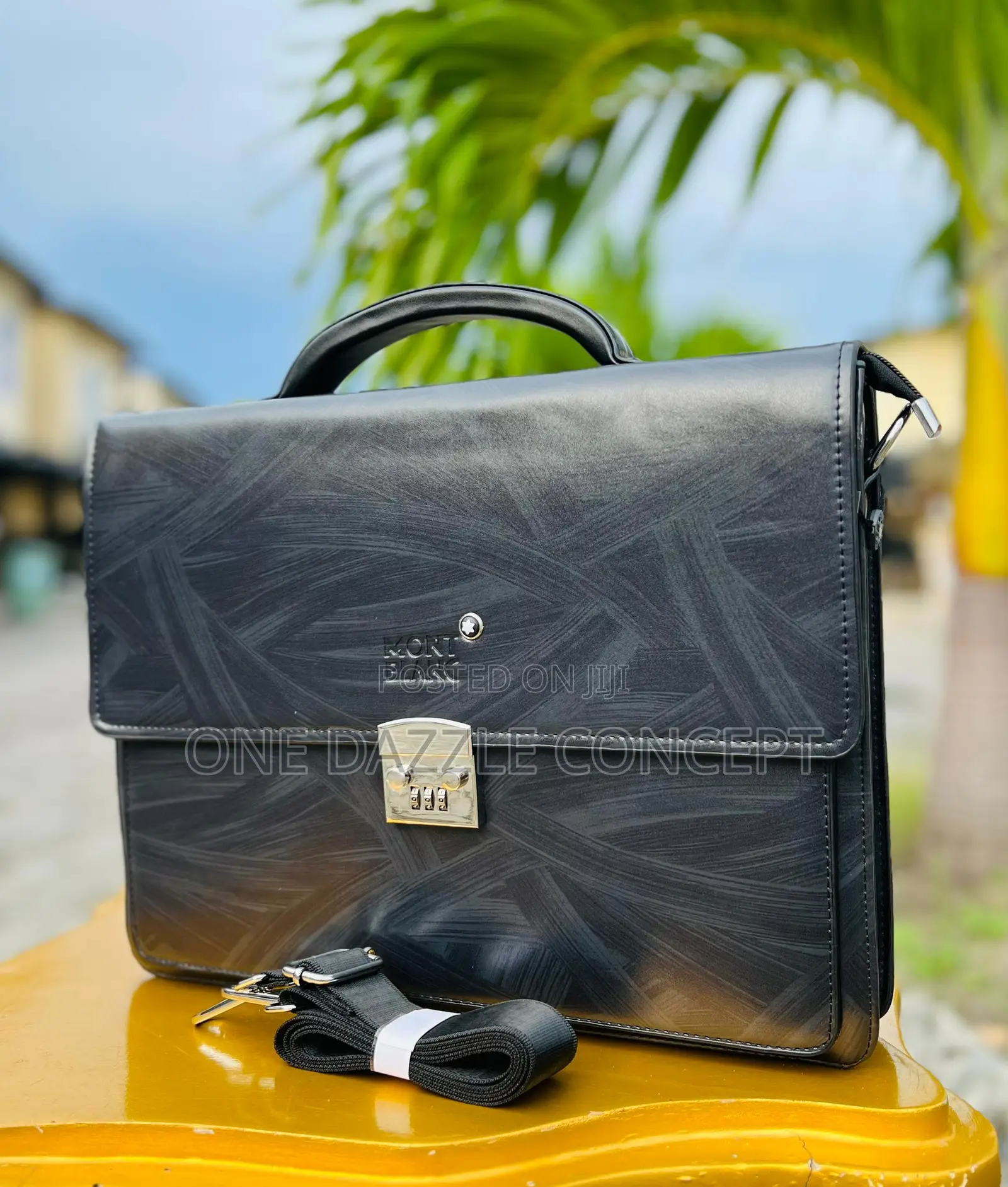 Mont Blanc Leather Laptop Bag / Office Bag