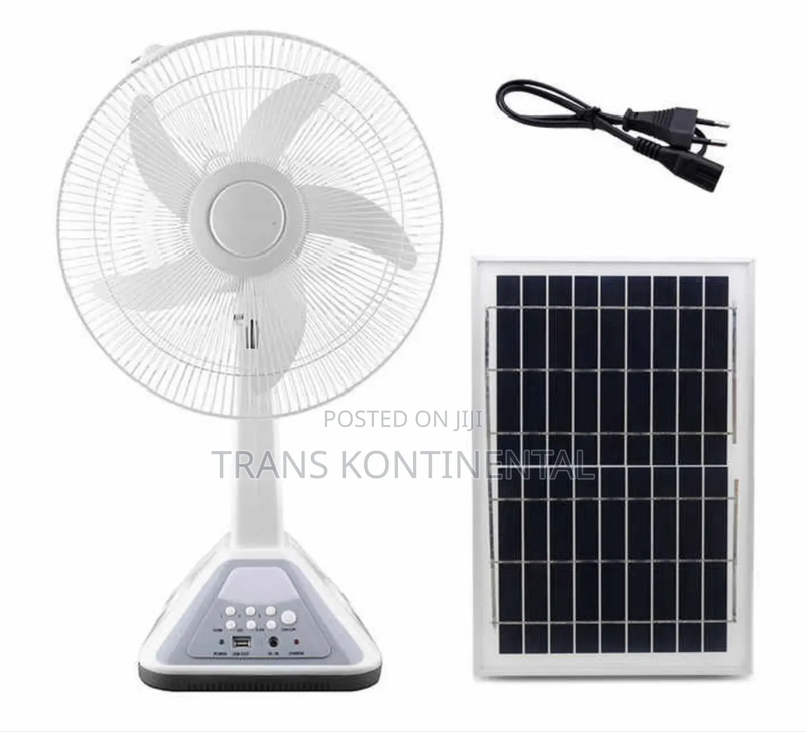 14 Inches Solar Rechargeable Fan Ac/Dc Dual Power