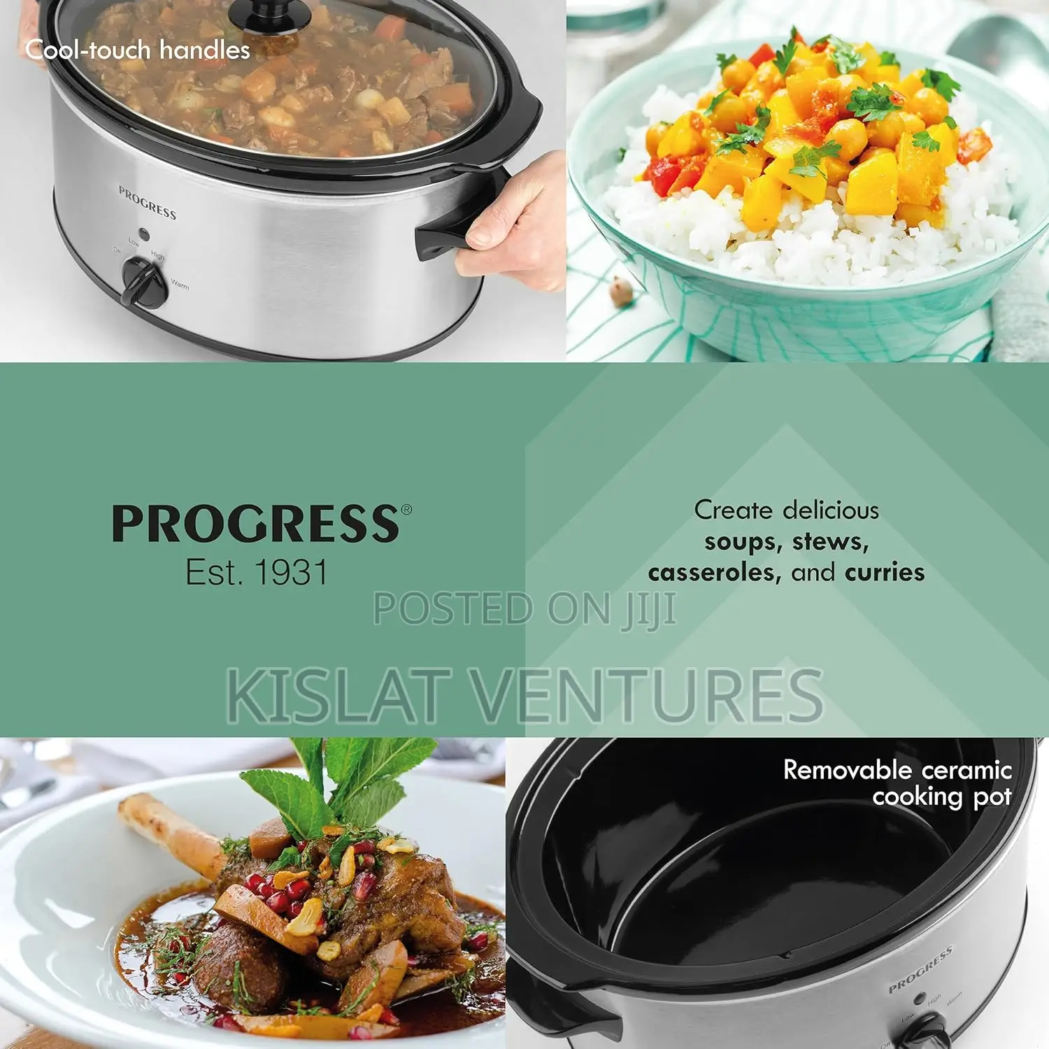 Progress 6.5l Oval Slow Cooker