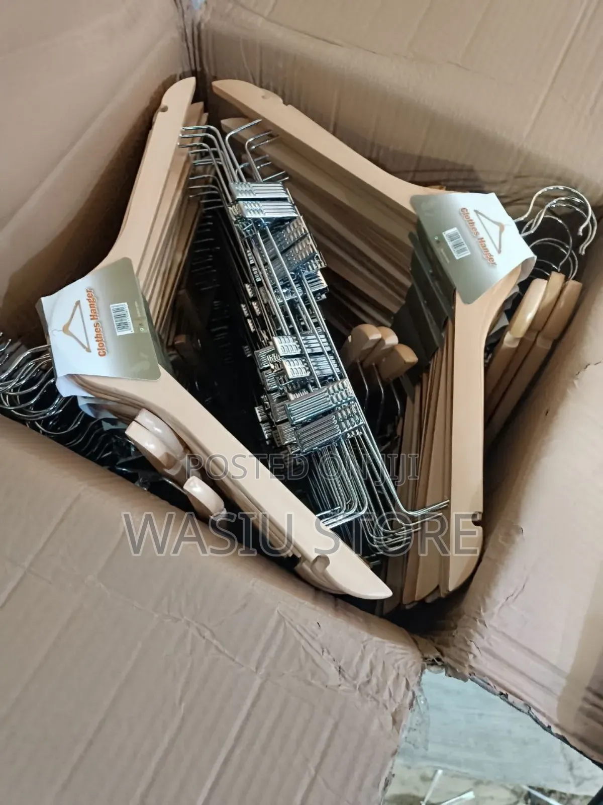 Wooden Hanger With Clips Pack of 10