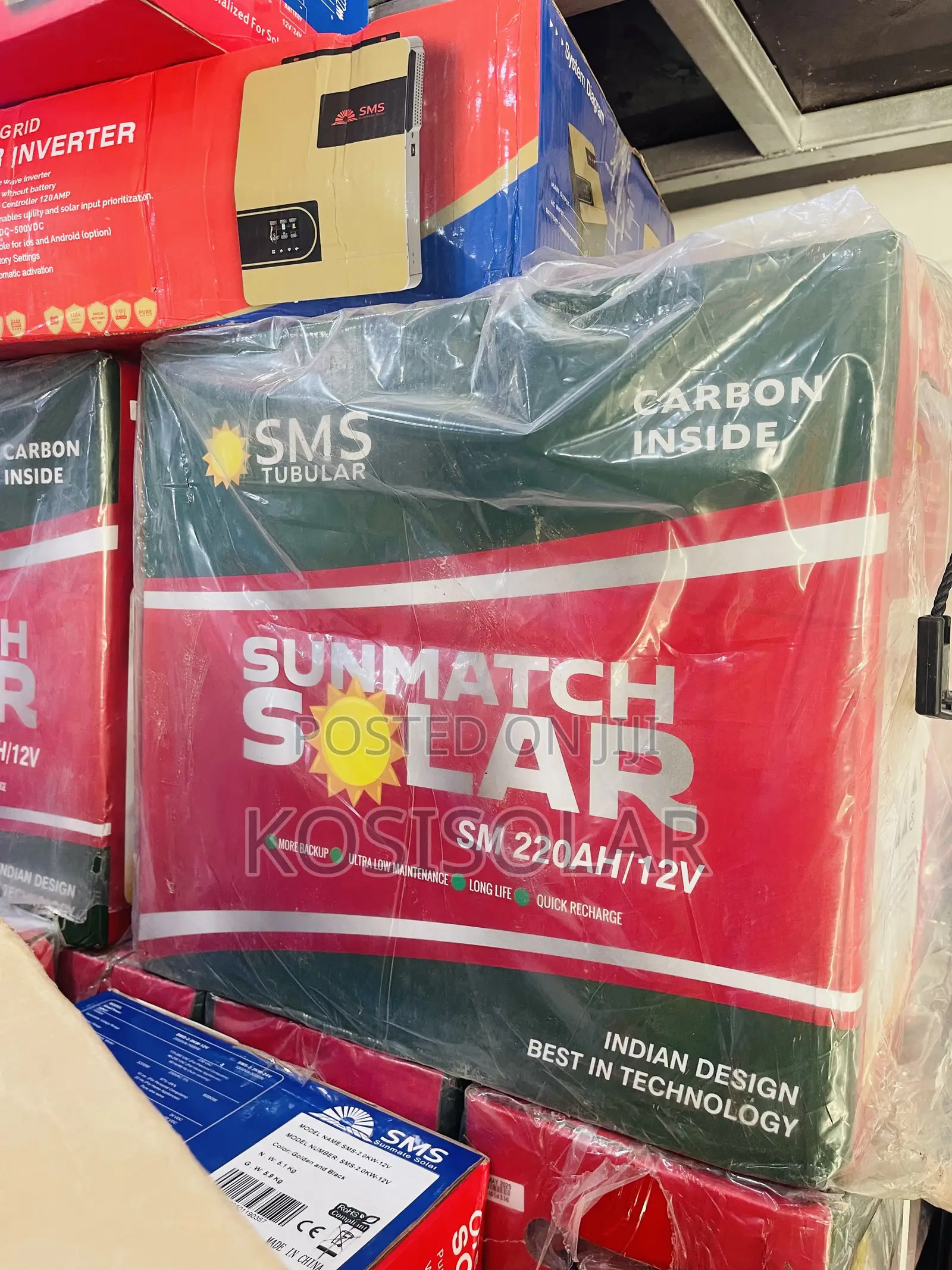 220ah 12v SMS Sunmatch Solar Tubular Battery