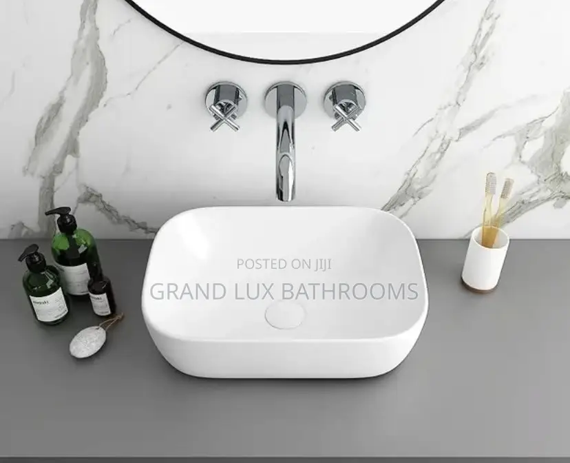 Modern Oval Countertop Ceramic Wash Basin – Elegant White