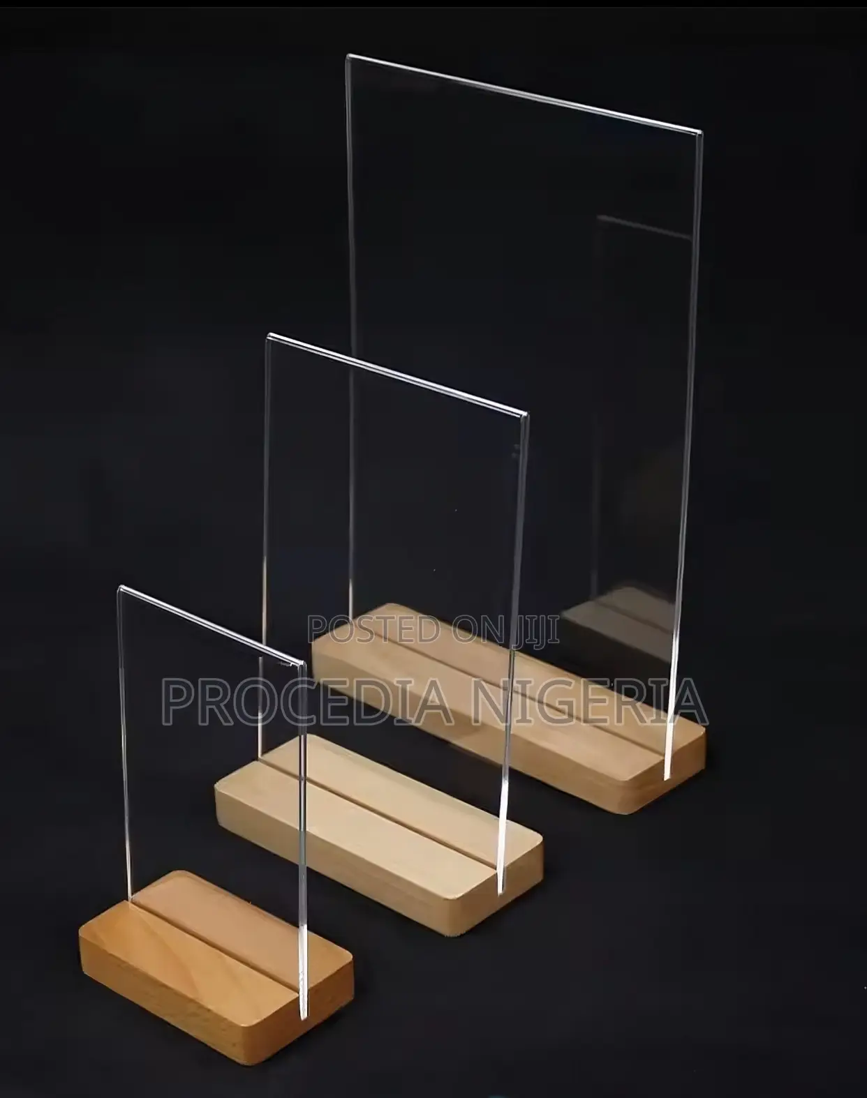 Acrylic Flyer & Menu Holder – Classy Wood Base