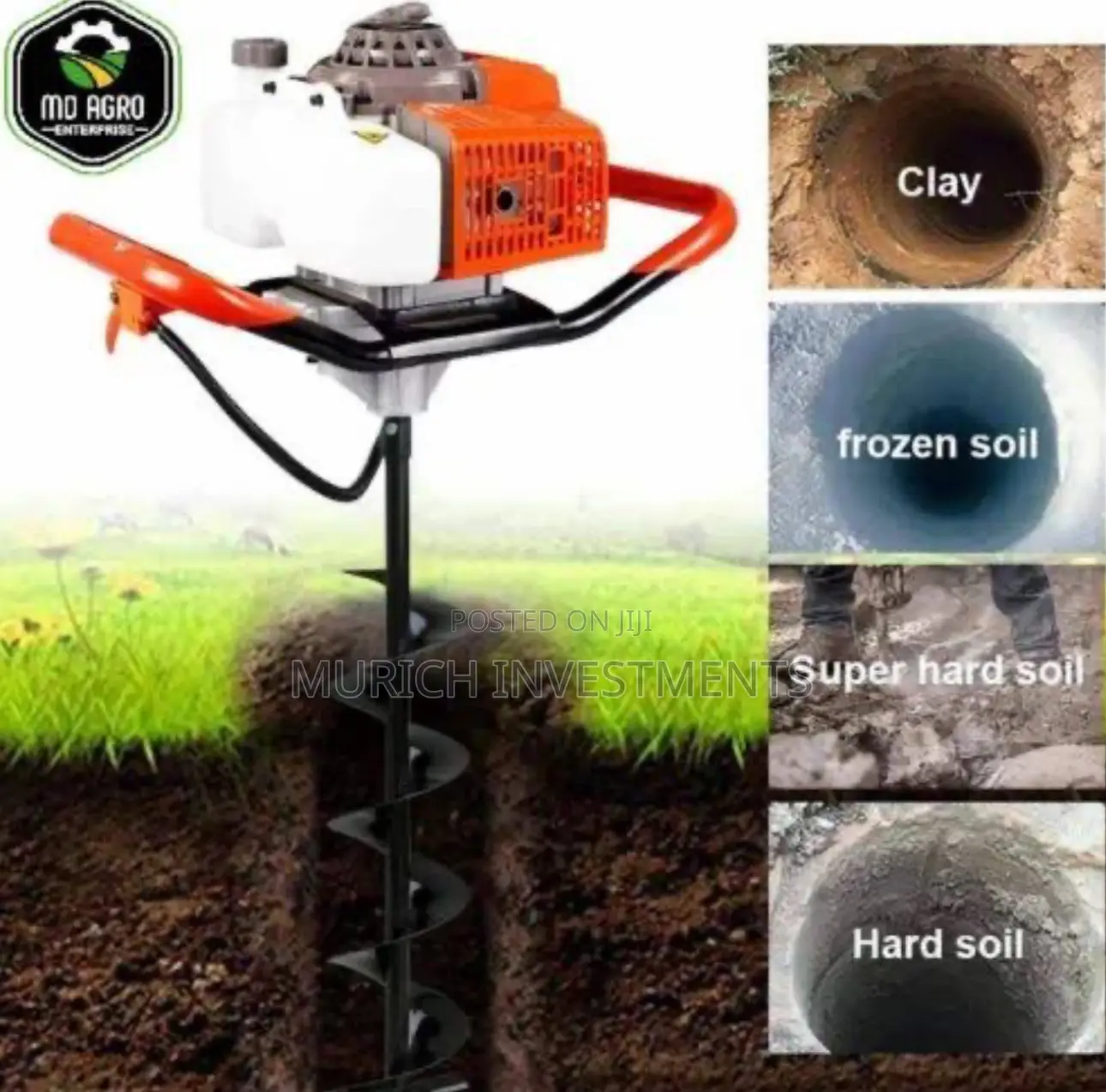 Powerful 8-Inch Earth Auger Machine With Auger Bit
