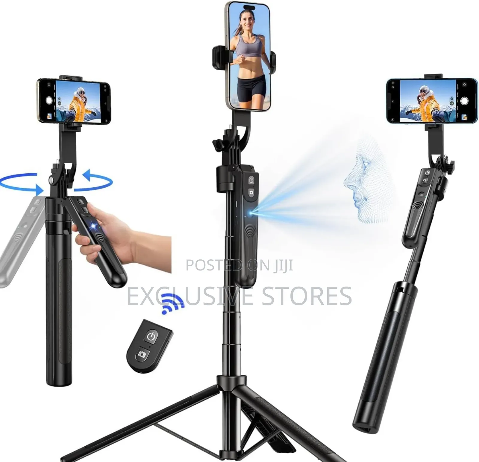 Auto Face Tracking Tripod 360° Rotation With Stand