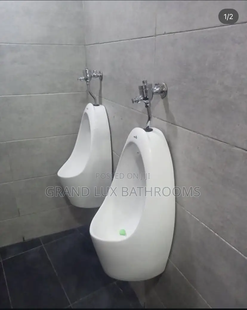 Wall-Hung Urinal With Manual Flush Valve Durable Hygienic