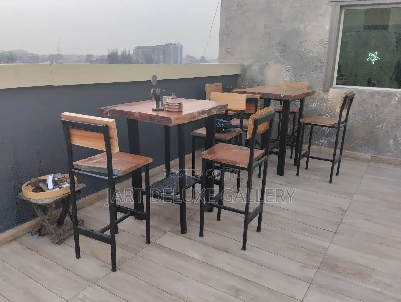 Metal Framed Live-Edge Furniture Set