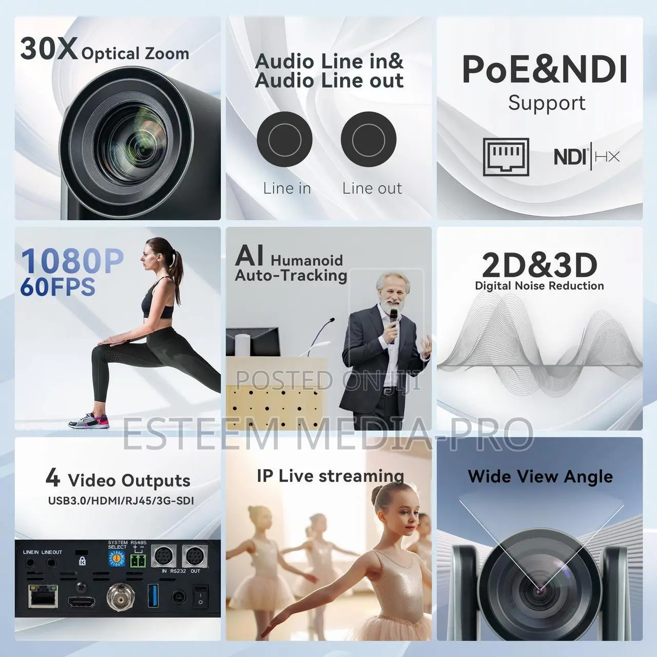 Tenveo Uv630a- Ndihx Ai Auto Tracking Ndi PTZ Conference Camera