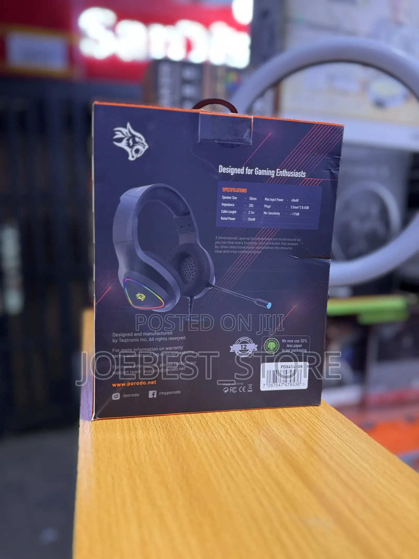 Porodo Gaming 7.1 Surround Headset Pdx417 – Soft Breathable