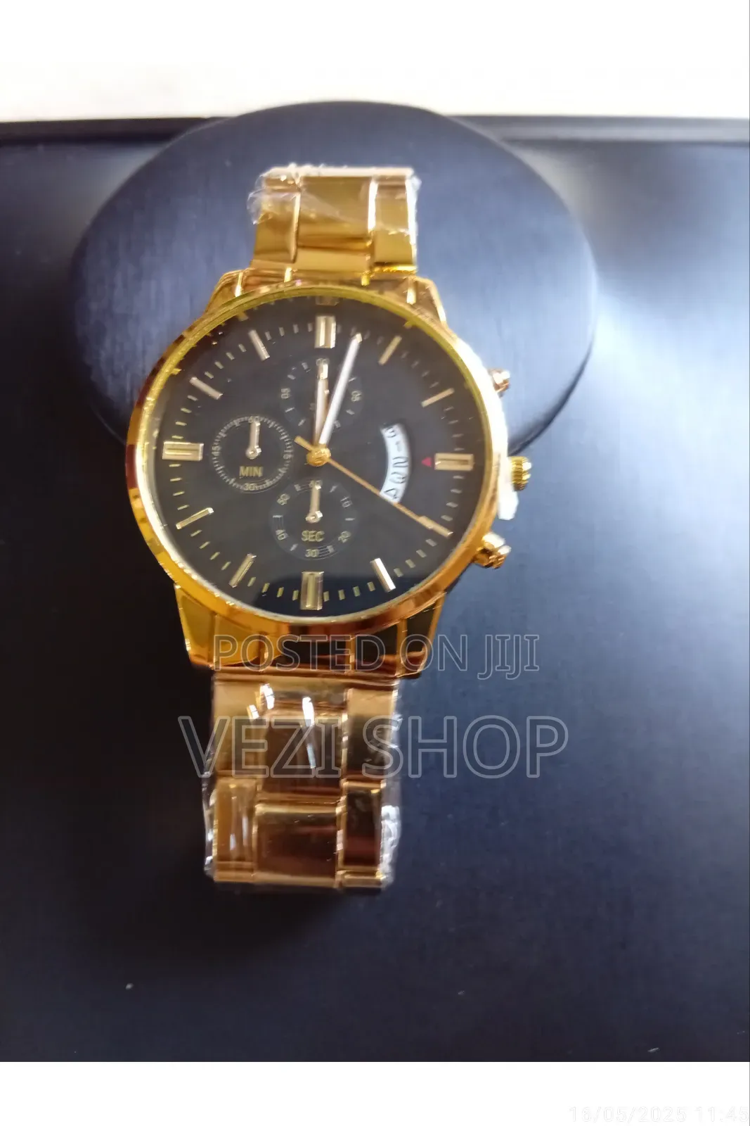 Men's Stylish Gold Plated Stainless Steel Quartz Watch