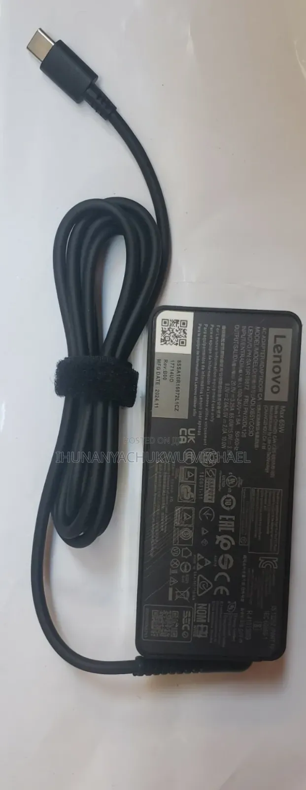 Lenovo 65watts Laptop Charger or Adapter With Type C Mouth