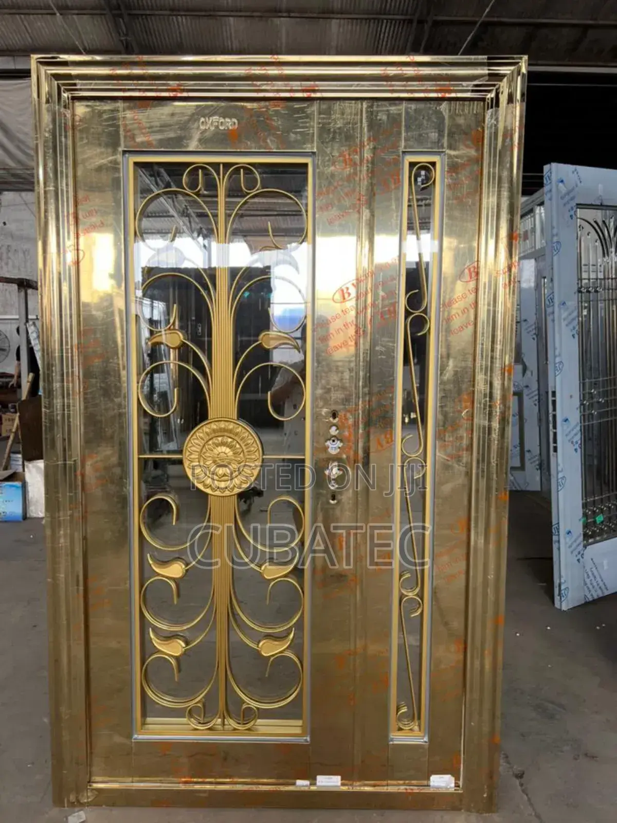4ft Gold Glass Door