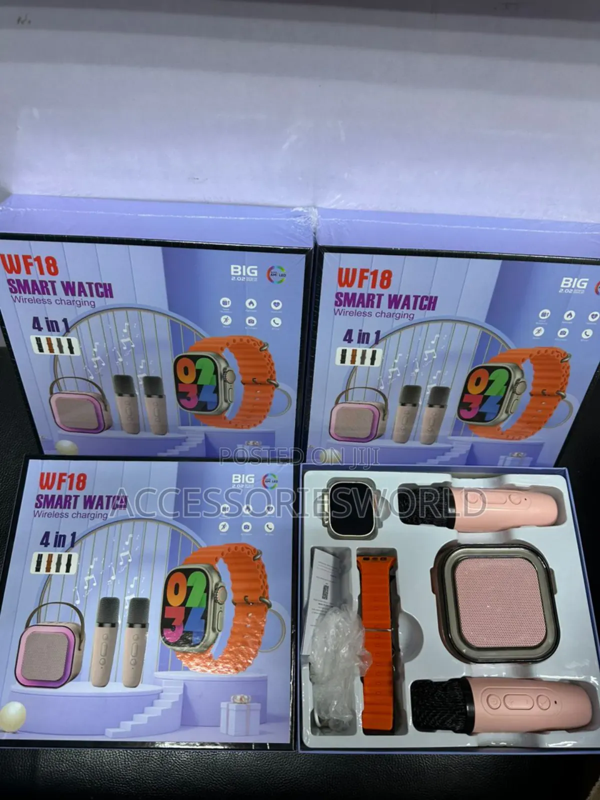 4 in 1 Wf18 Smart Watch Bluetooth Speaker and 2 Microphones