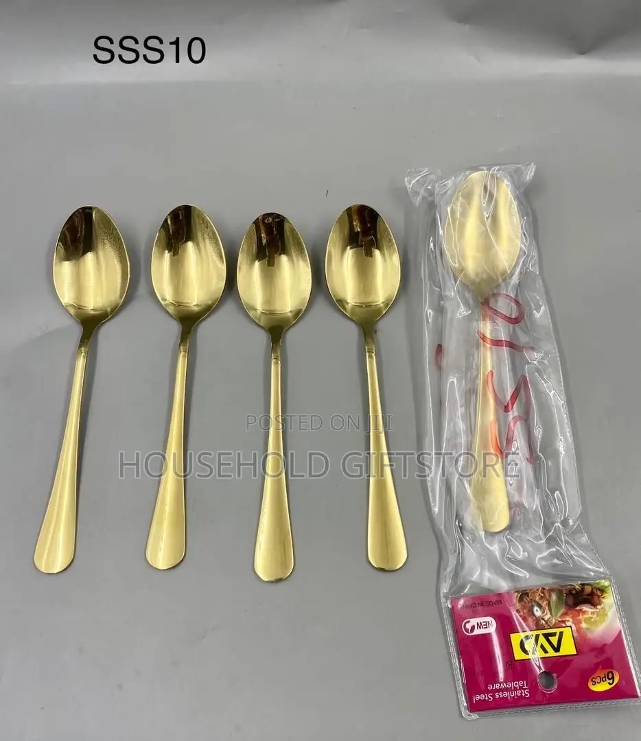 Golden Polished Cutlery (A Dozen)Spoon Fork