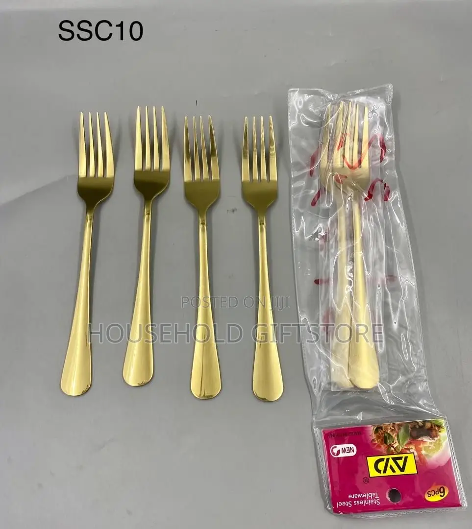 Golden Polished Cutlery (A Dozen)Spoon Fork