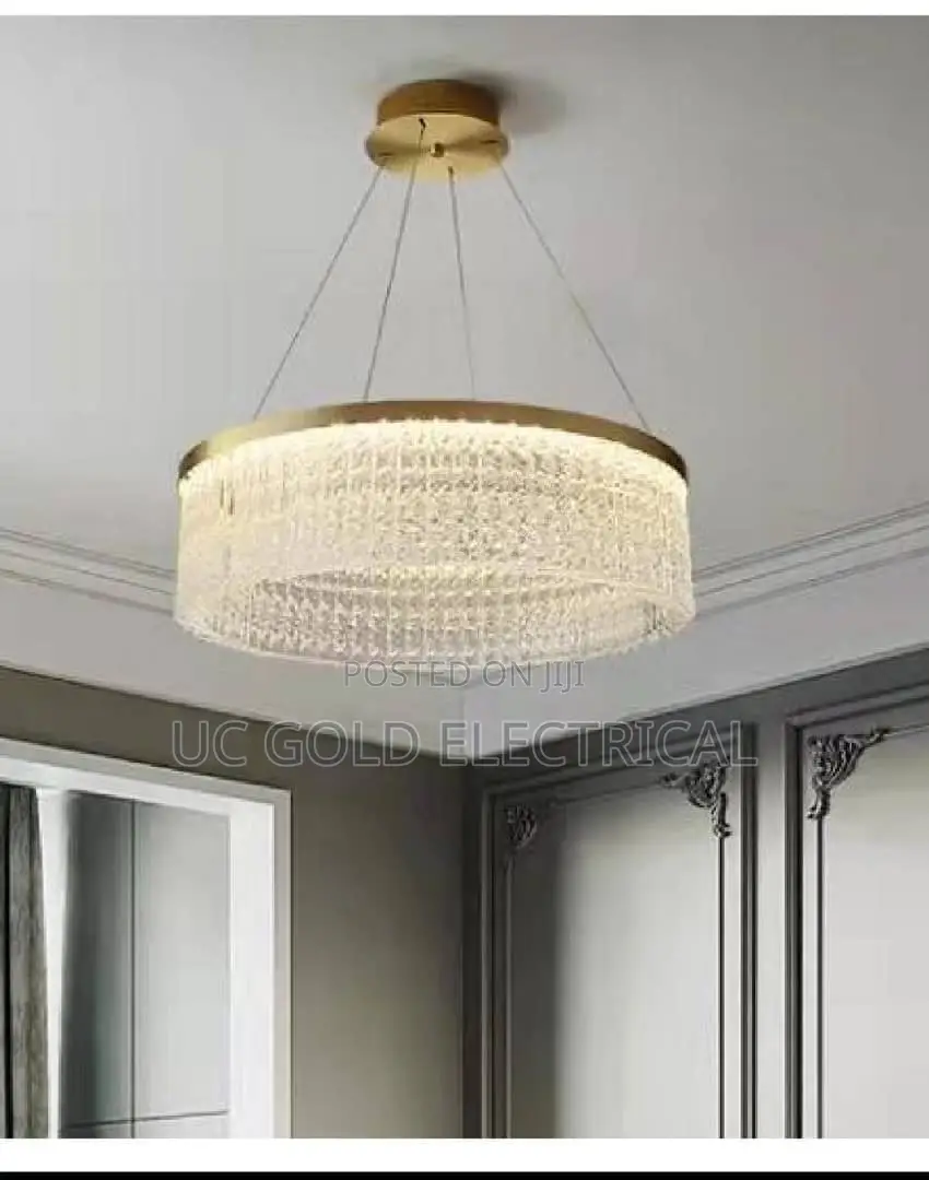 Modern Golden Crystal Pendant Lamp Indoor Copper Chandelier