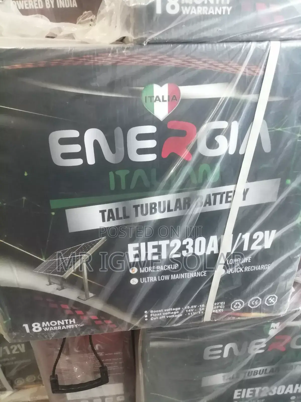 Energy Tall Tubular Battery 230ah