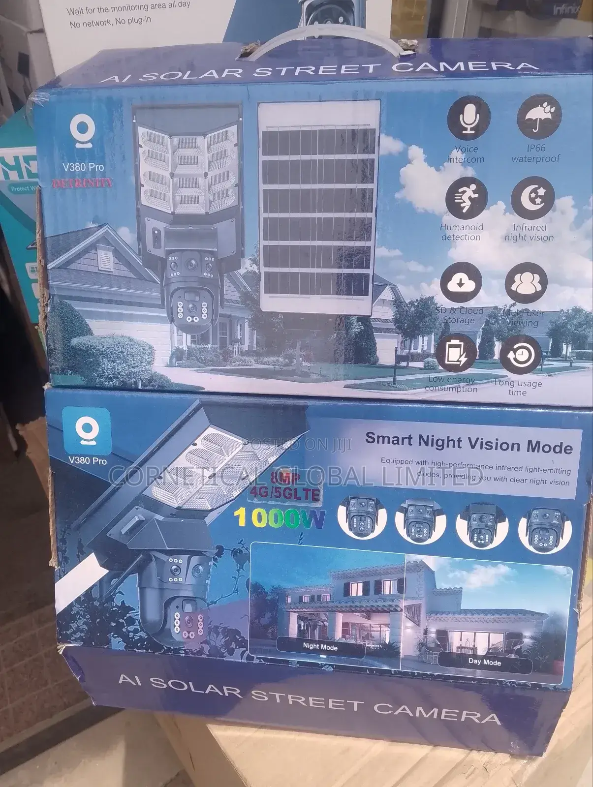 Ai Solar Street Light With CCTV Videos 1000 Watts 4 Lens 3 Views