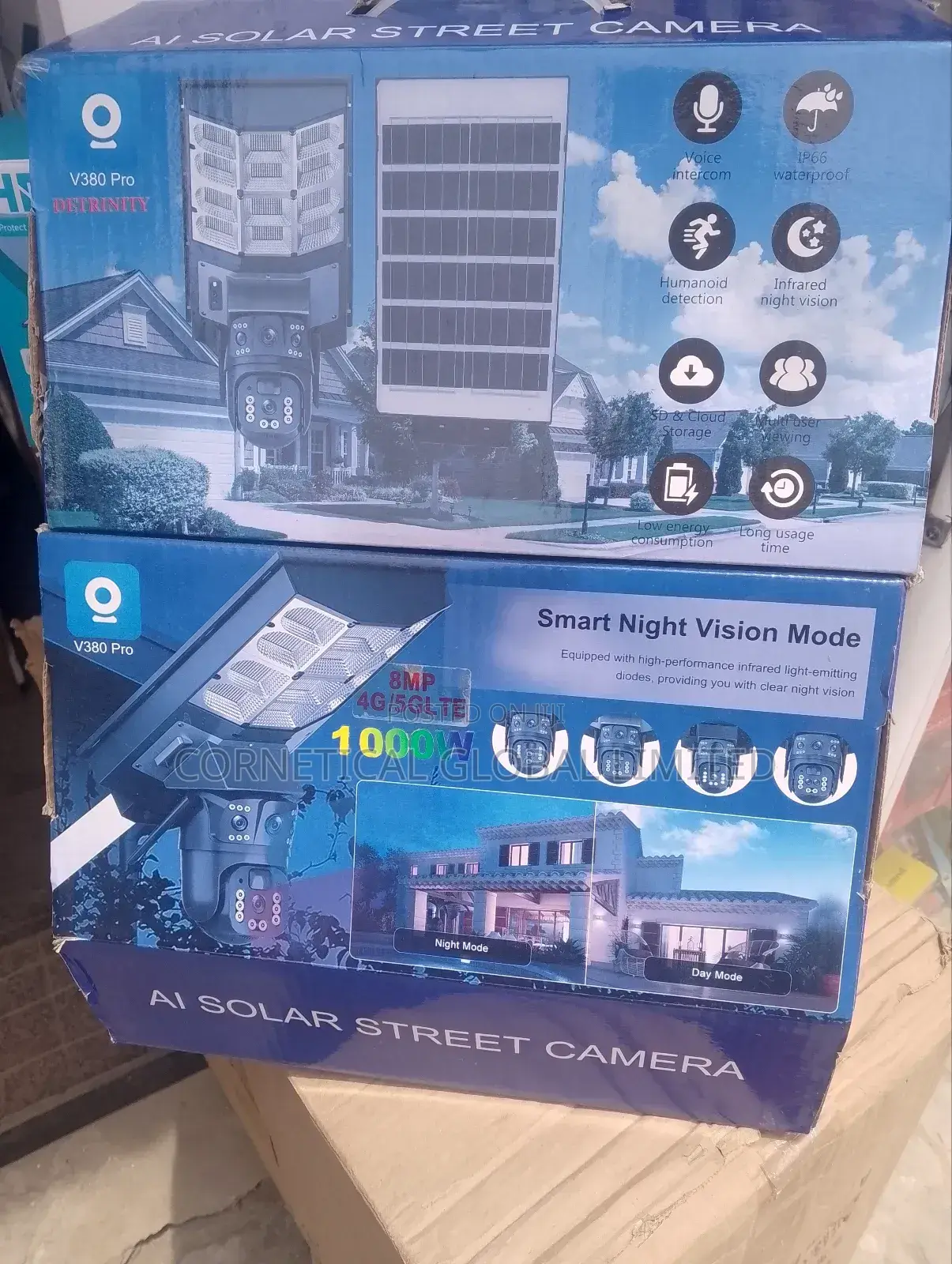 Ai Solar Street Light With CCTV Videos 1000 Watts 4 Lens 3 Views