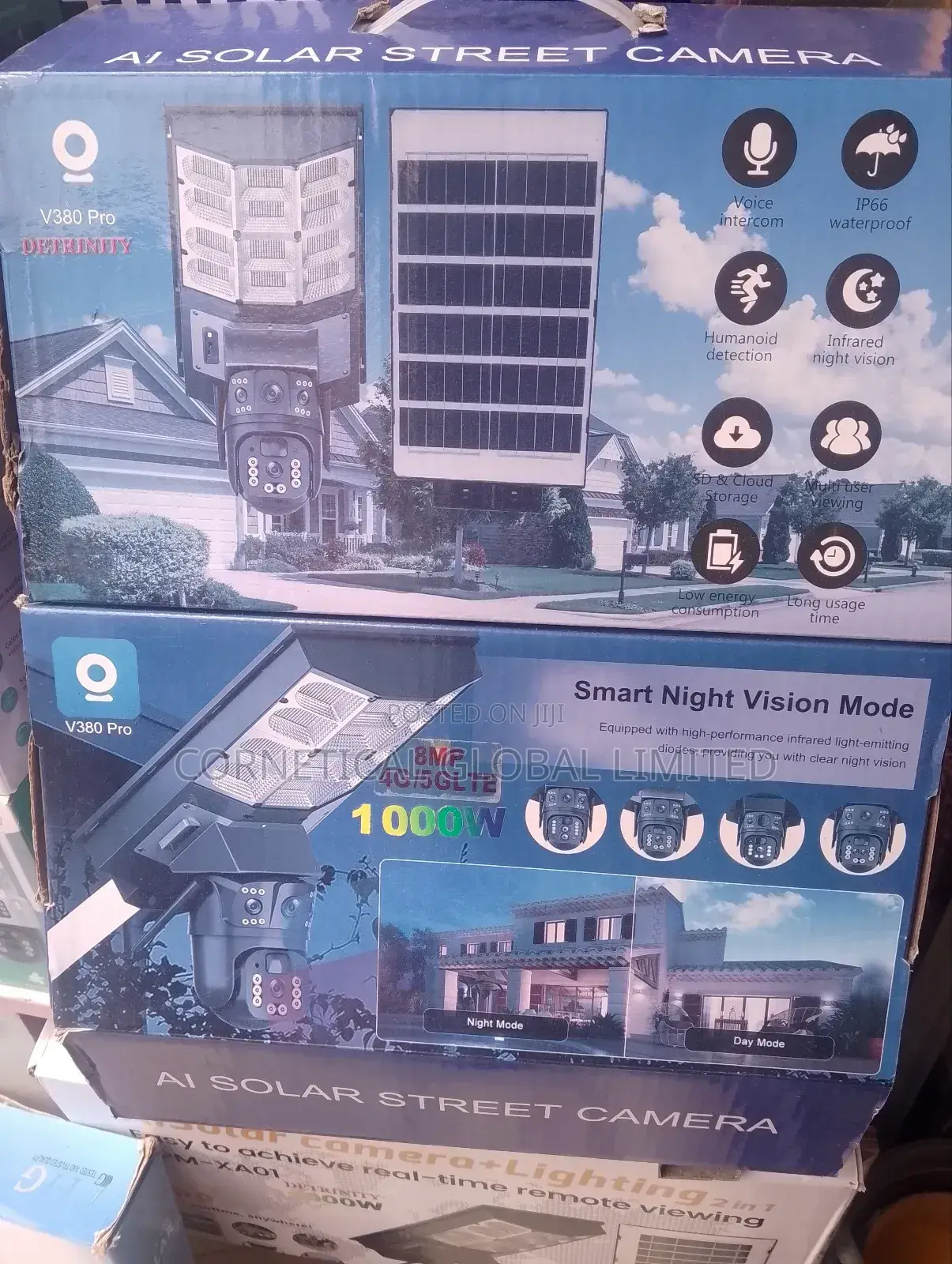 Ai Solar Street Light With CCTV Videos 1000 Watts 4 Lens 3 Views