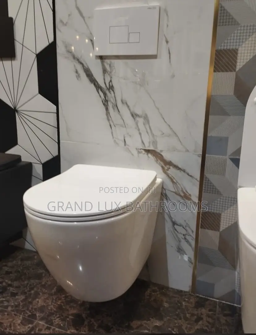 Wall-Hung Toilet With Concealed Cistern Modern Space-Saving