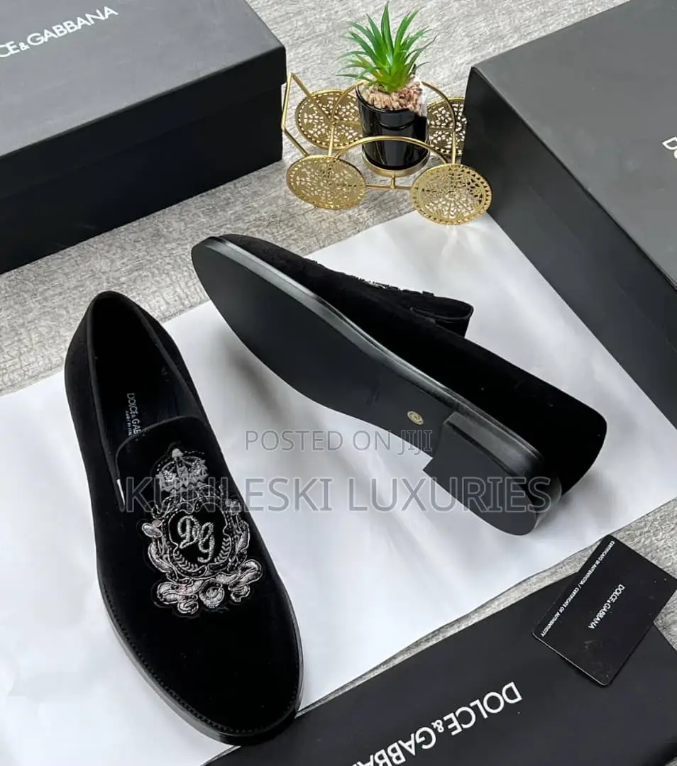 Original Dolce Gabbana Suede Loafers Shoes for Men