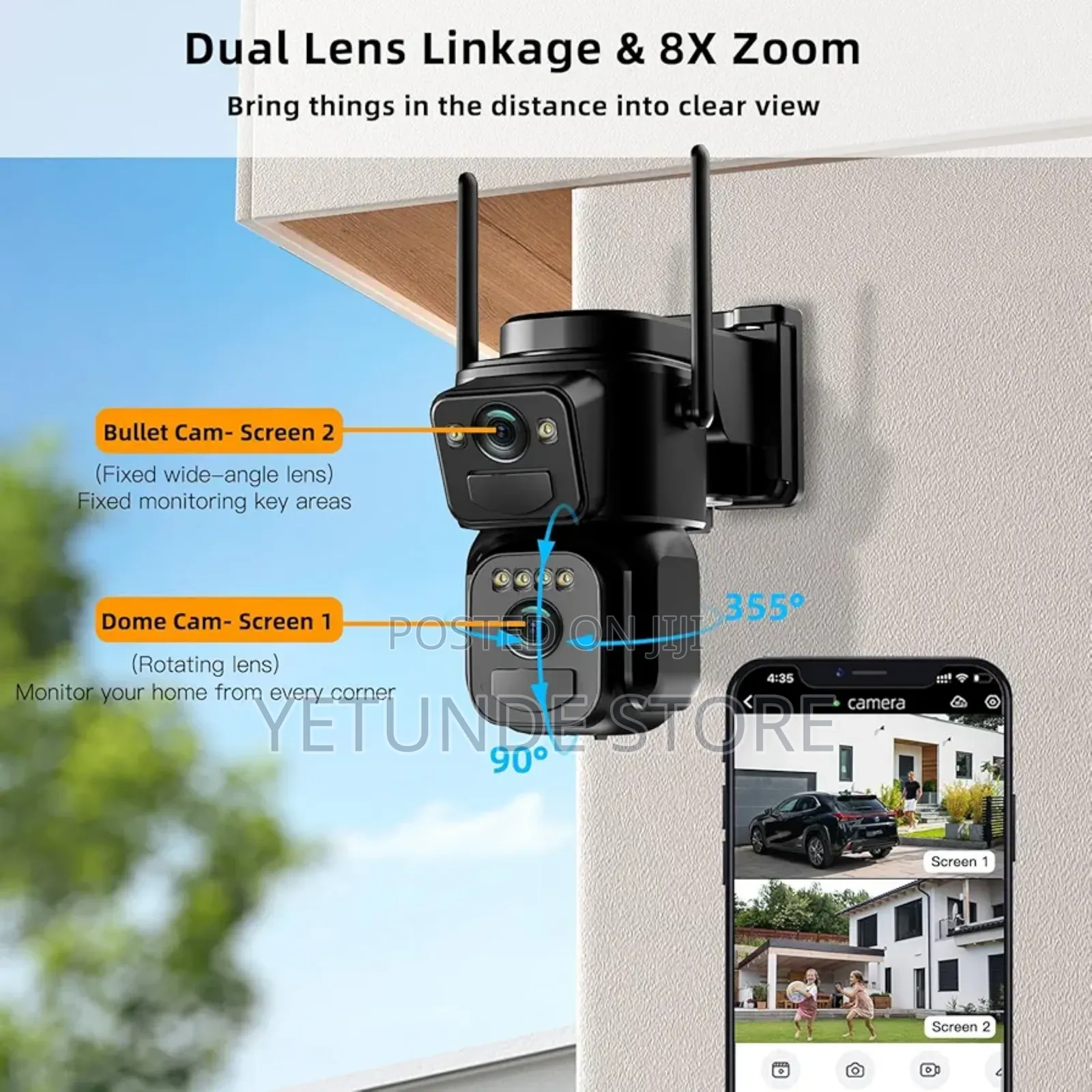 Dual Lens Solar Security Camera Wireless Outdoor