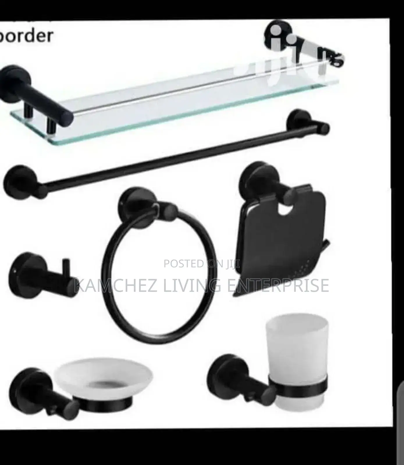 Black Brimix Exquisite 7pcs Bathroom Accessories