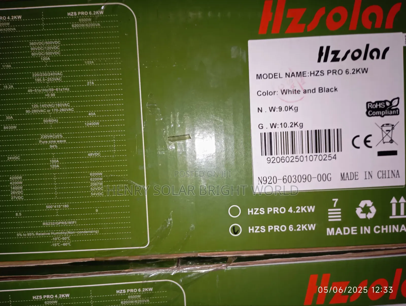 Hzolar 6.2kva 48v Hibrid Inverter