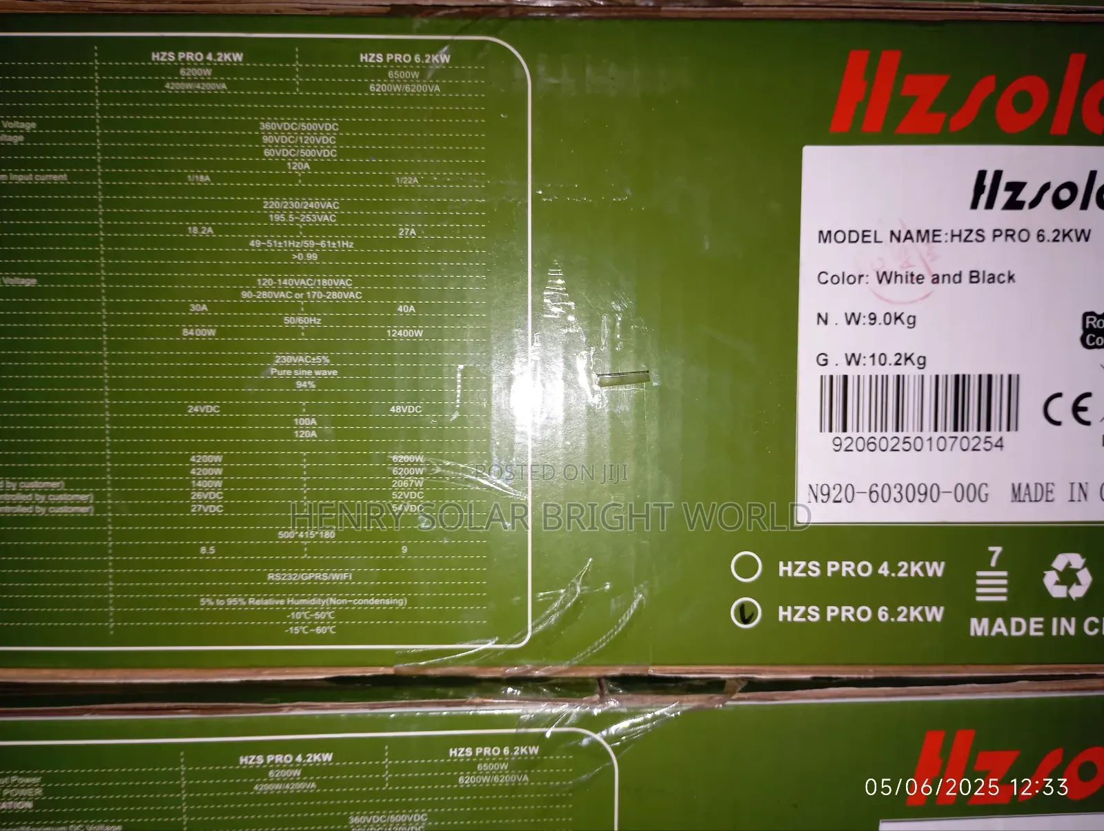 Hzolar 6.2kva 48v Hibrid Inverter