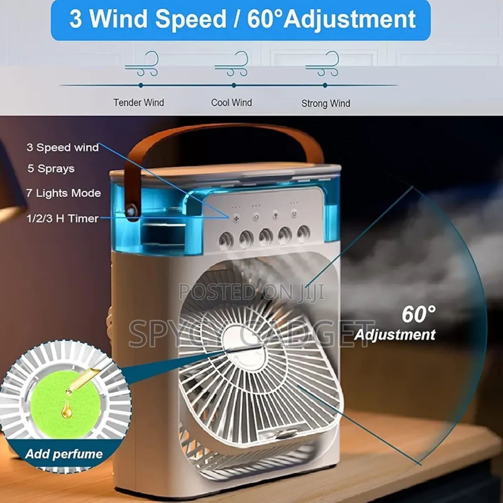 Rechargeable Ac Air Cooler Fan With Humidifier
