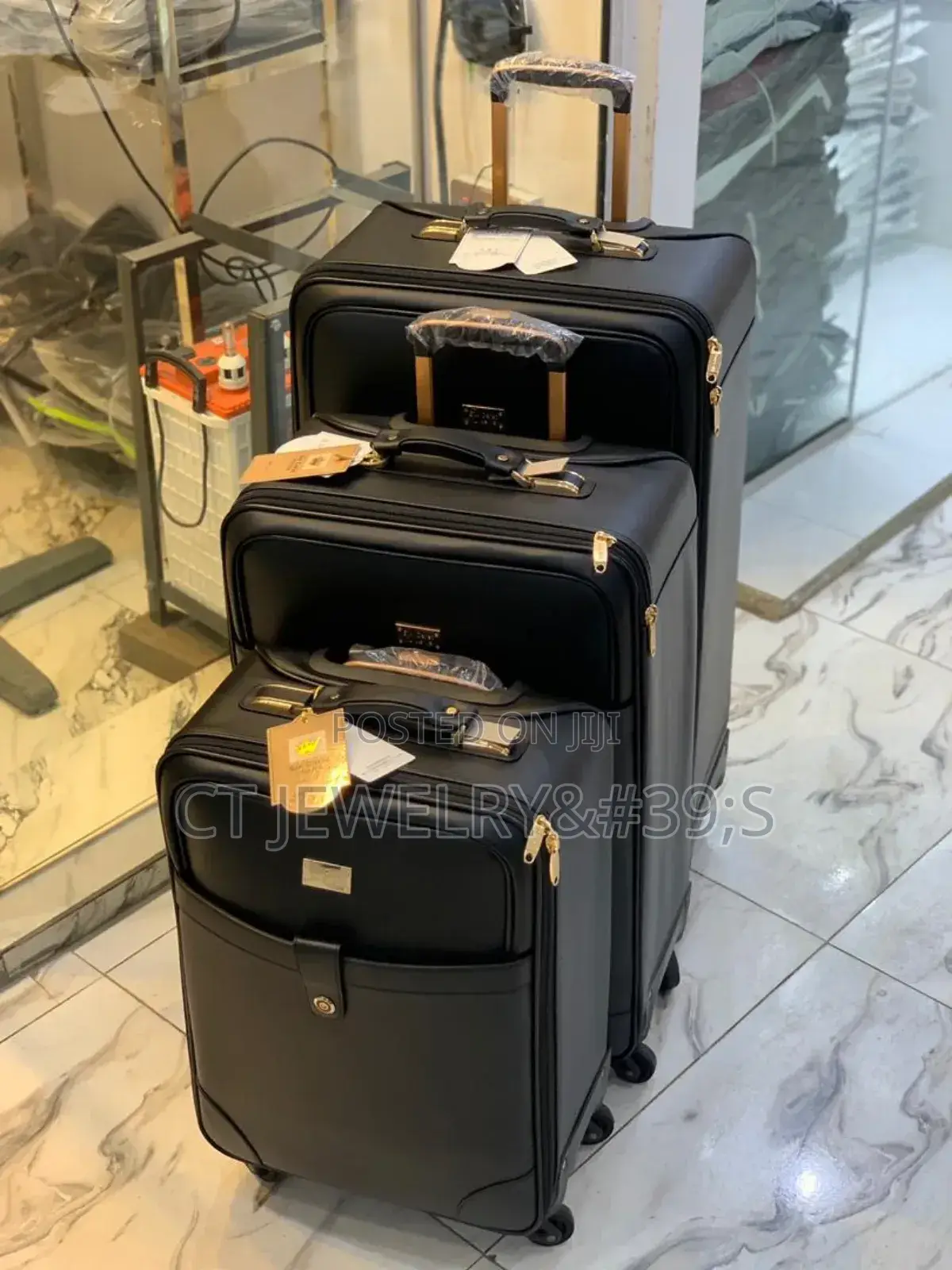 Genuine Leather Luggage Set Six Carat Box High Quality