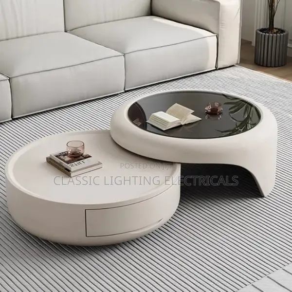 Round Coffee Tables Mobile Corner Living Room Elegant Garden