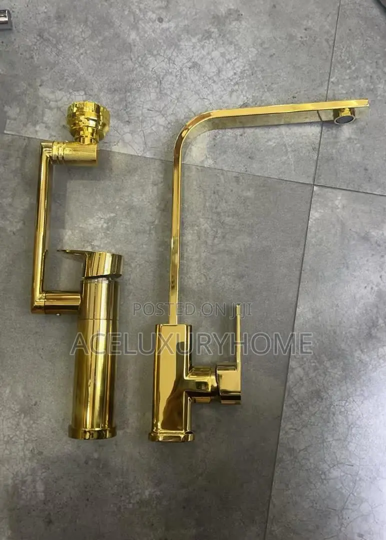 Long Gold Kitchen Sink Faucet