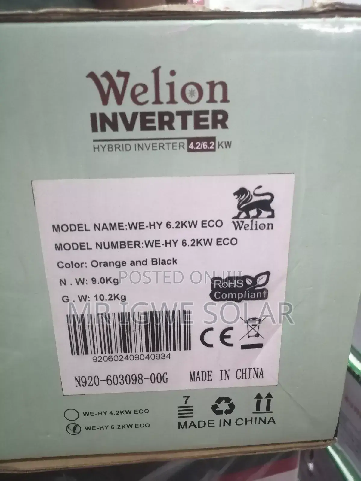 Welion 6.2kva Inverter