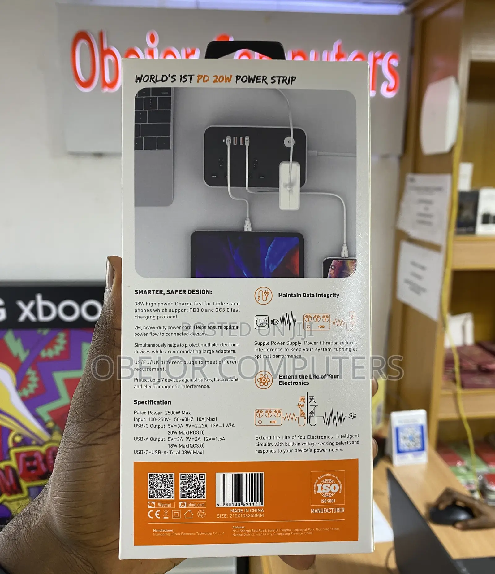 Ldnio Sc3412 20w 3sockets/3usb Ports Power Strip