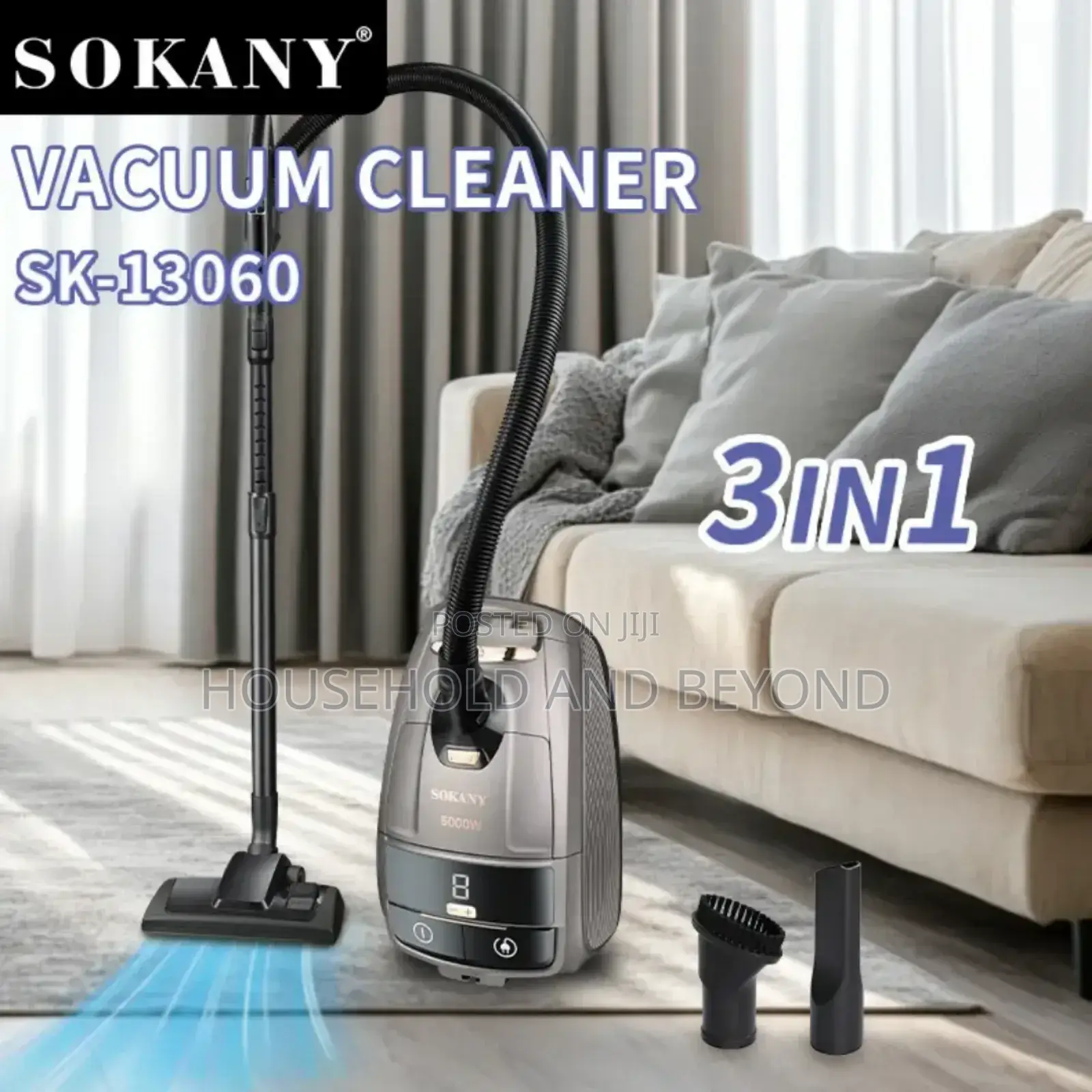 Sokany 3 in 1 Vacuum Cleaner 5l Capacity 5,000w