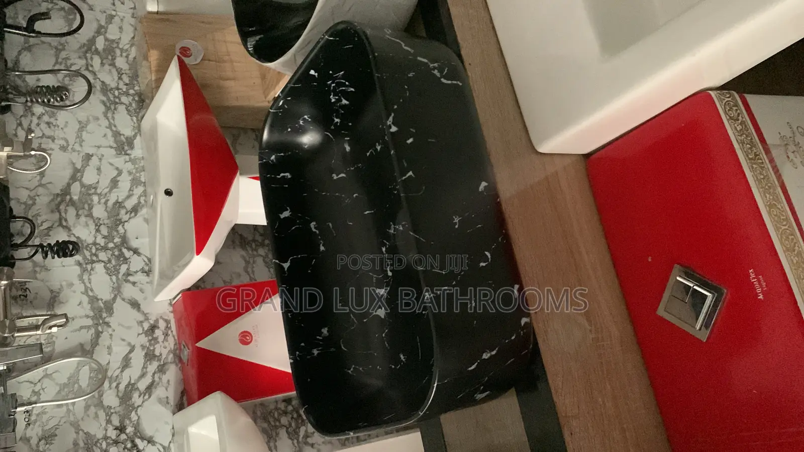Bold Elegance: Black Marble Wash Basin for Modern Bathrooms"