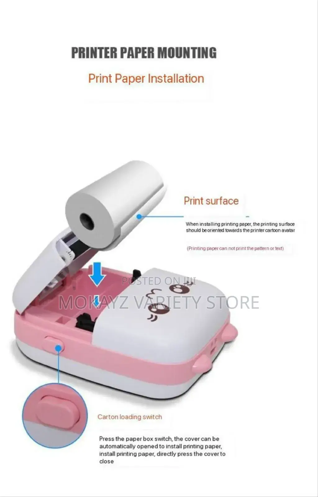 Rechargeable Mini Printer With Colored% White Thermal Paper