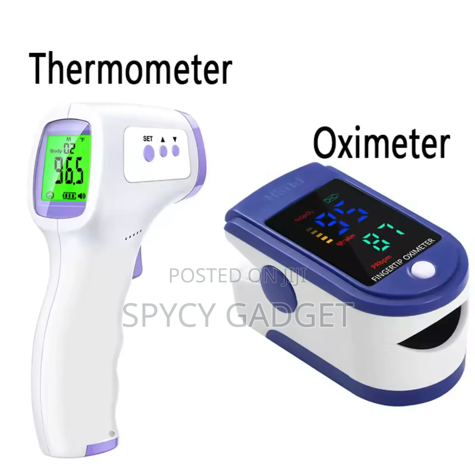 Infrared Thermometer + Fingertip Pulse Oximeter