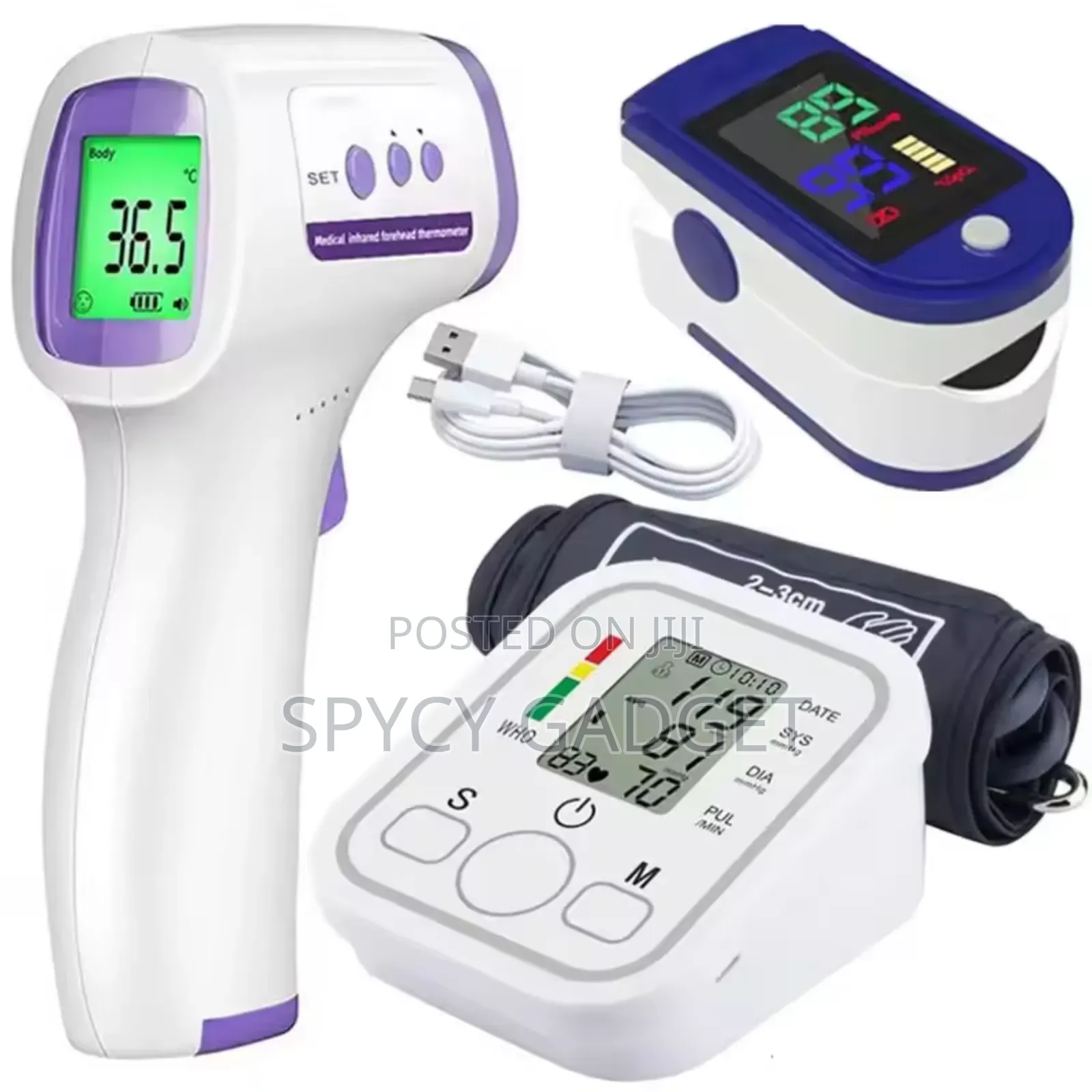 Bp Monitor + Infrared Thermometer + Pulse Oximeter